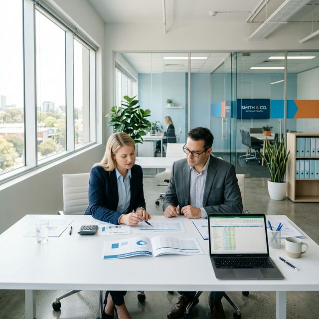 Expert team collaborating in a modern office